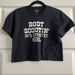 Black Boot Scootin' Crop Top